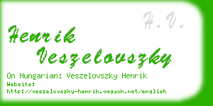 henrik veszelovszky business card